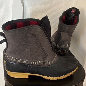L.L. Bean Black and Tan Bean Boots